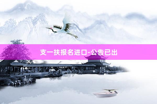 支一扶报名进口-公告已出